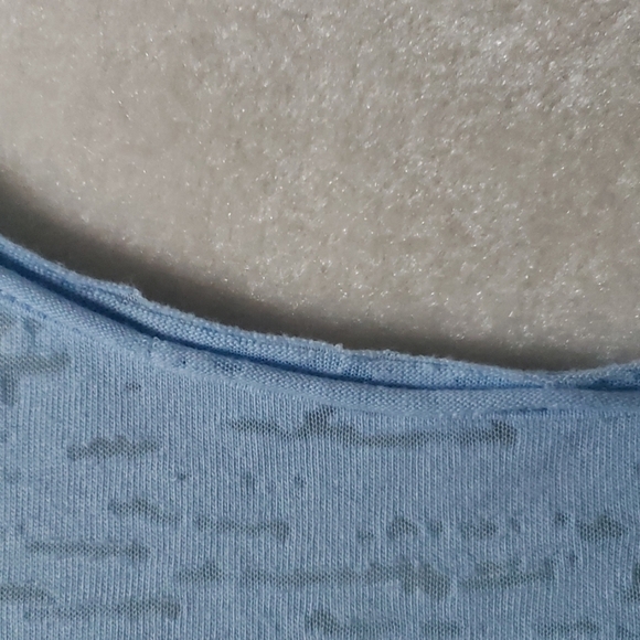 Cato light blue long sleeve burn out tee - Picture 3 of 6